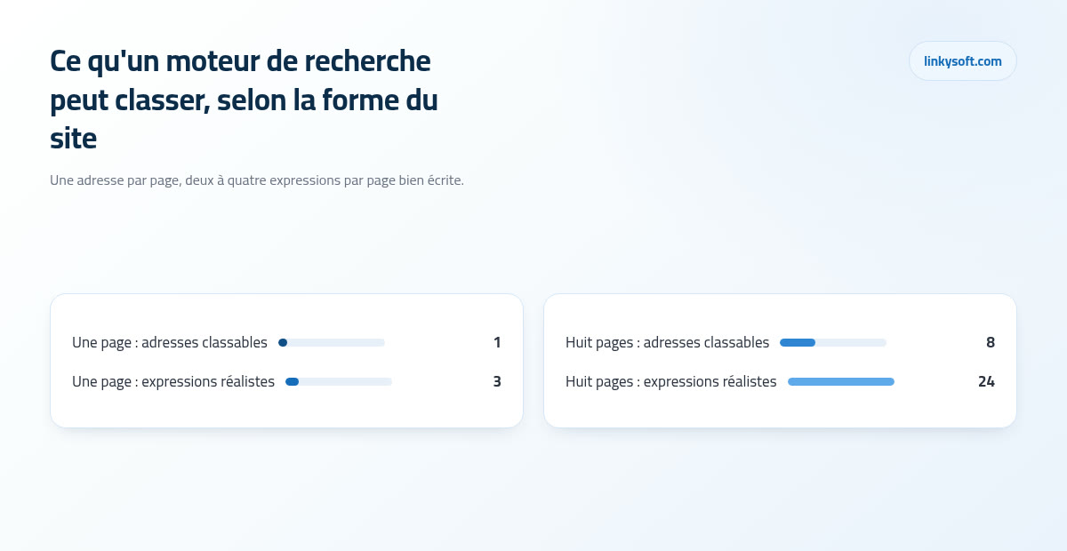 Ce qu'un moteur de recherche peut classer, selon la forme du site