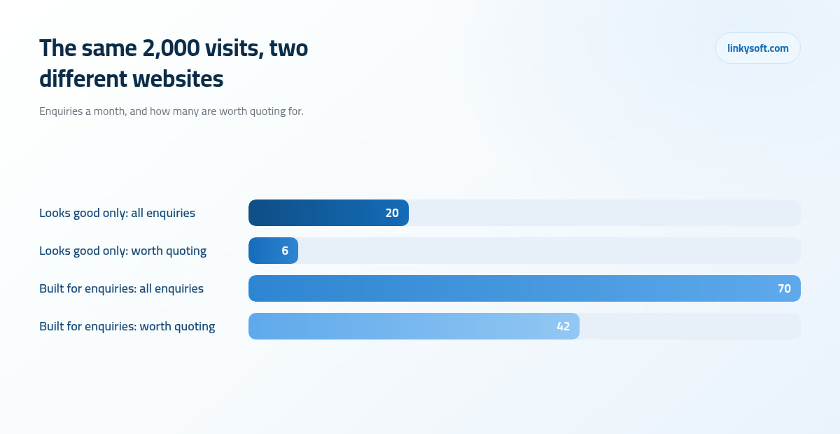 The same 2,000 visits, two different websites