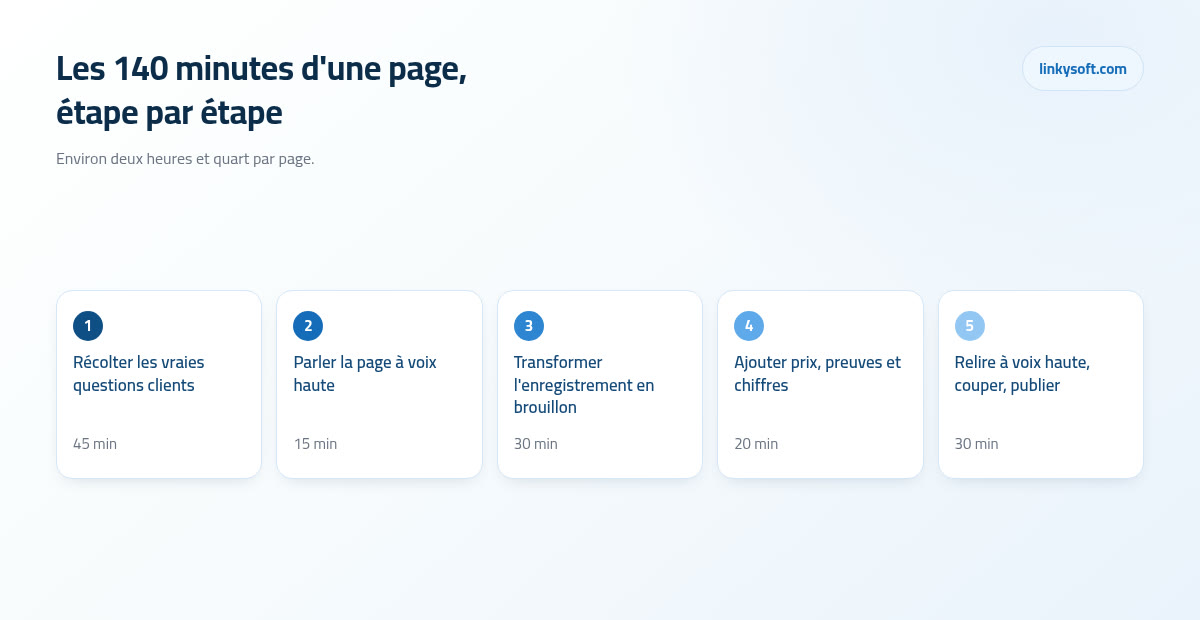Les 140 minutes d'une page, étape par étape