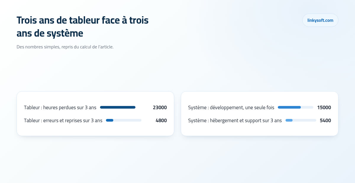Trois ans de tableur face à trois ans de système