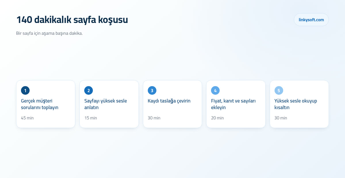 140 dakikalık sayfa koşusu