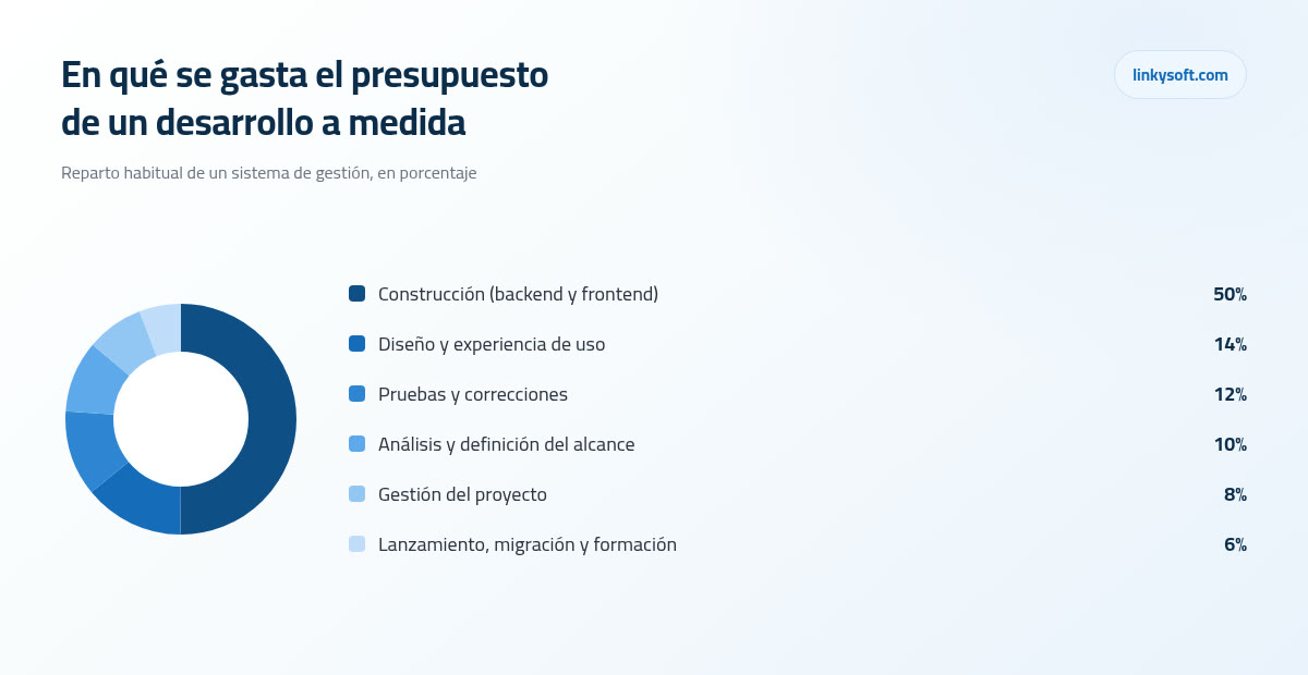 En qué se gasta el presupuesto de un desarrollo a medida
