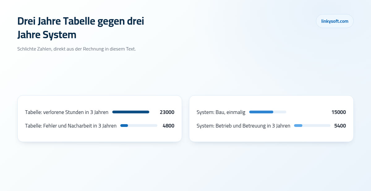 Drei Jahre Tabelle gegen drei Jahre System