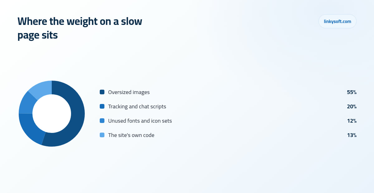 Where the weight on a slow page sits