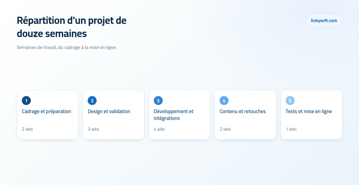 Répartition d'un projet de douze semaines