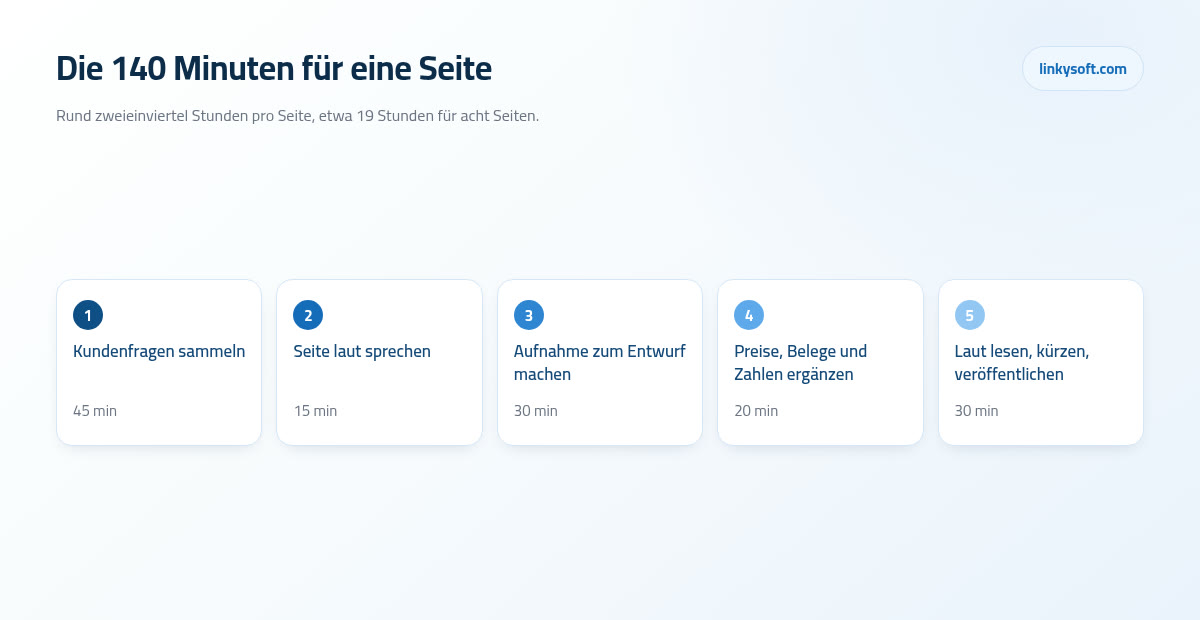 Die 140 Minuten für eine Seite