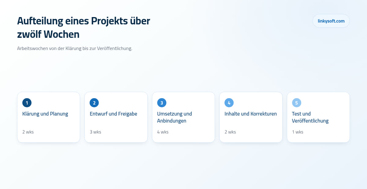 Aufteilung eines Projekts über zwölf Wochen