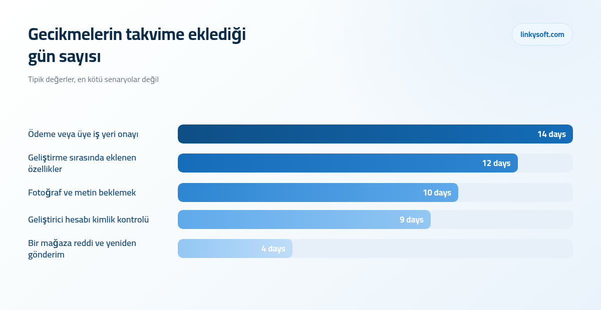 Gecikmelerin takvime eklediği gün sayısı